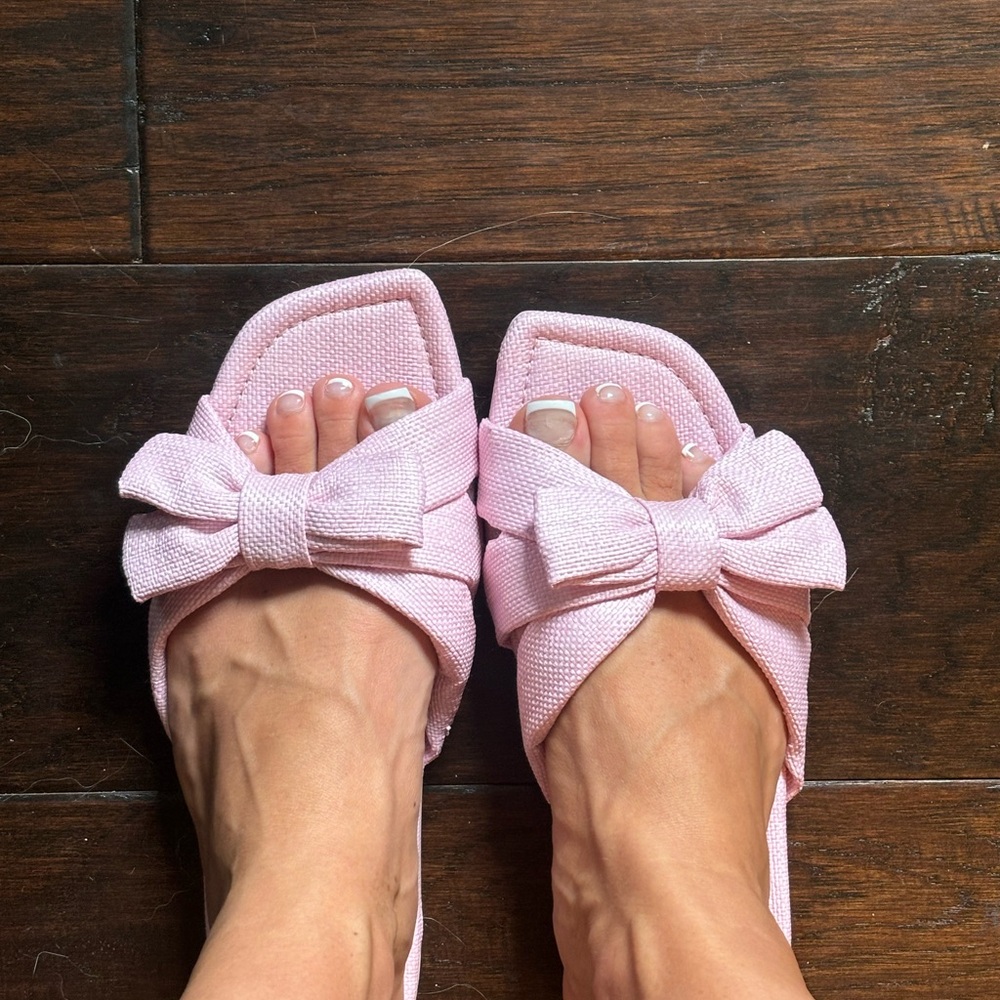 Stuart Weitzman Pink Bow Sandals